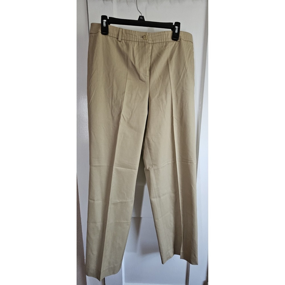 Vtg Japan made Talbots Khaki flat front straight leg dress pants women 12
